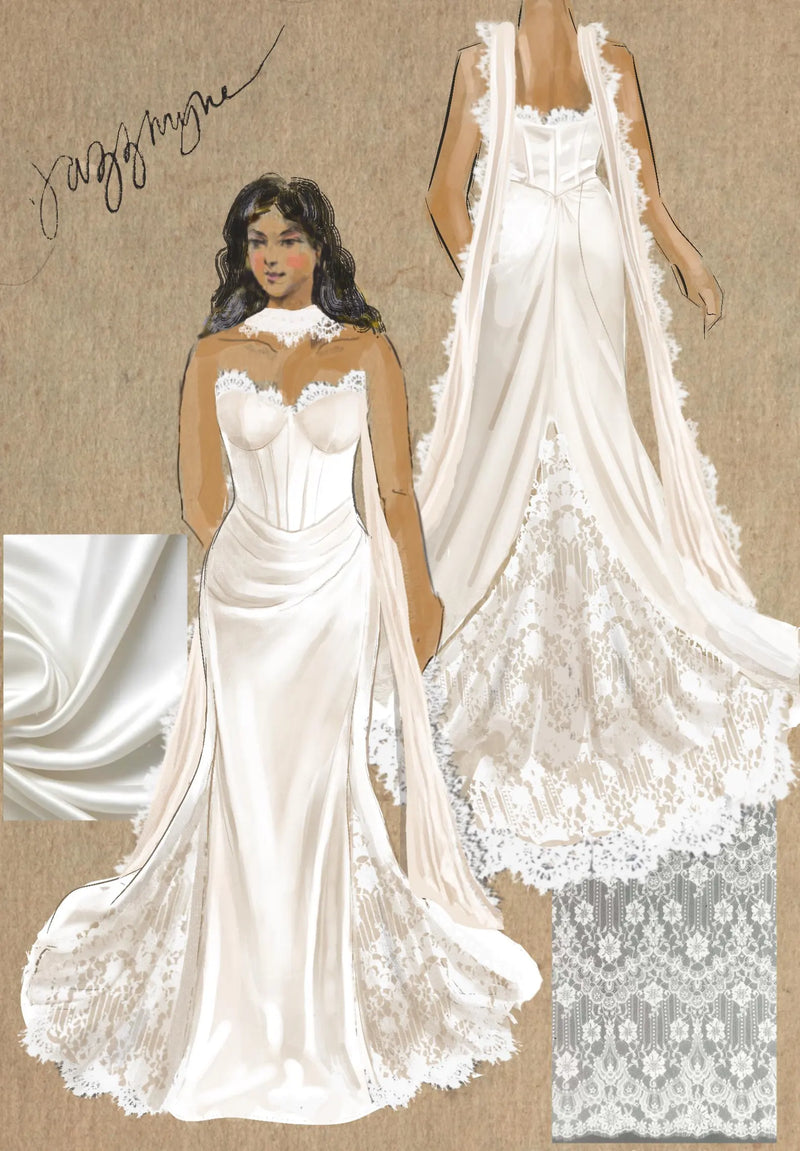 Corset Mermaid with Illusion Lace
