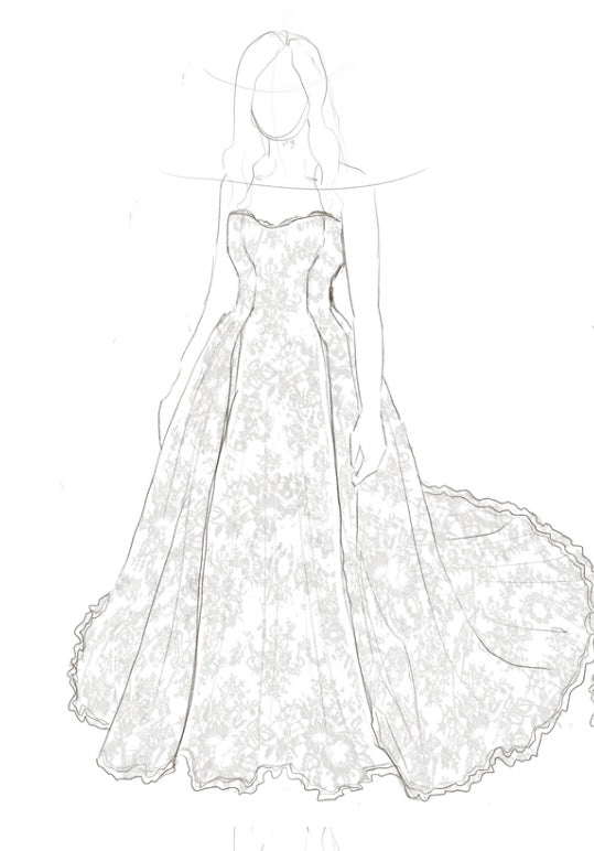 Mermaid Fit with Flutter Sleeves & Chantilly Lace
